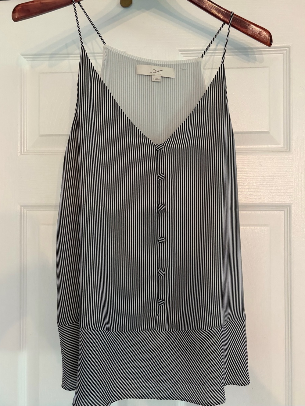 🖤 LOFT Striped Button Front Cami Tank Size M